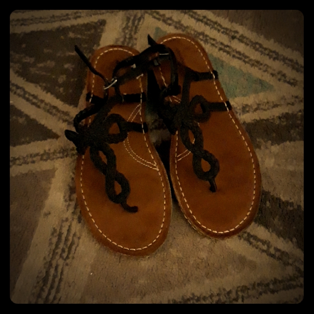 Brown and tan shoes